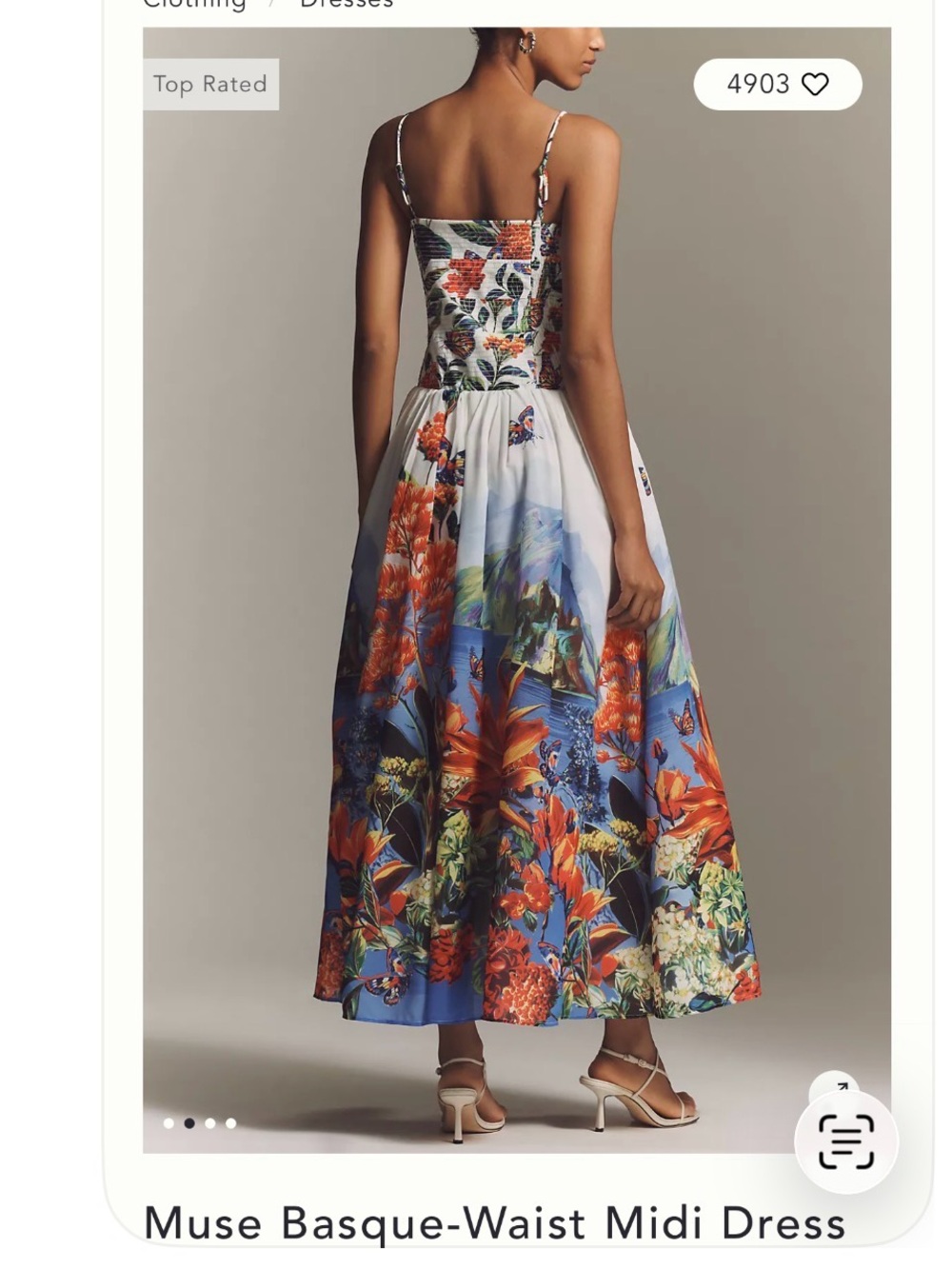 Anthropologie Muse Basque-Waist Midi Dress - Picture 2 of 3